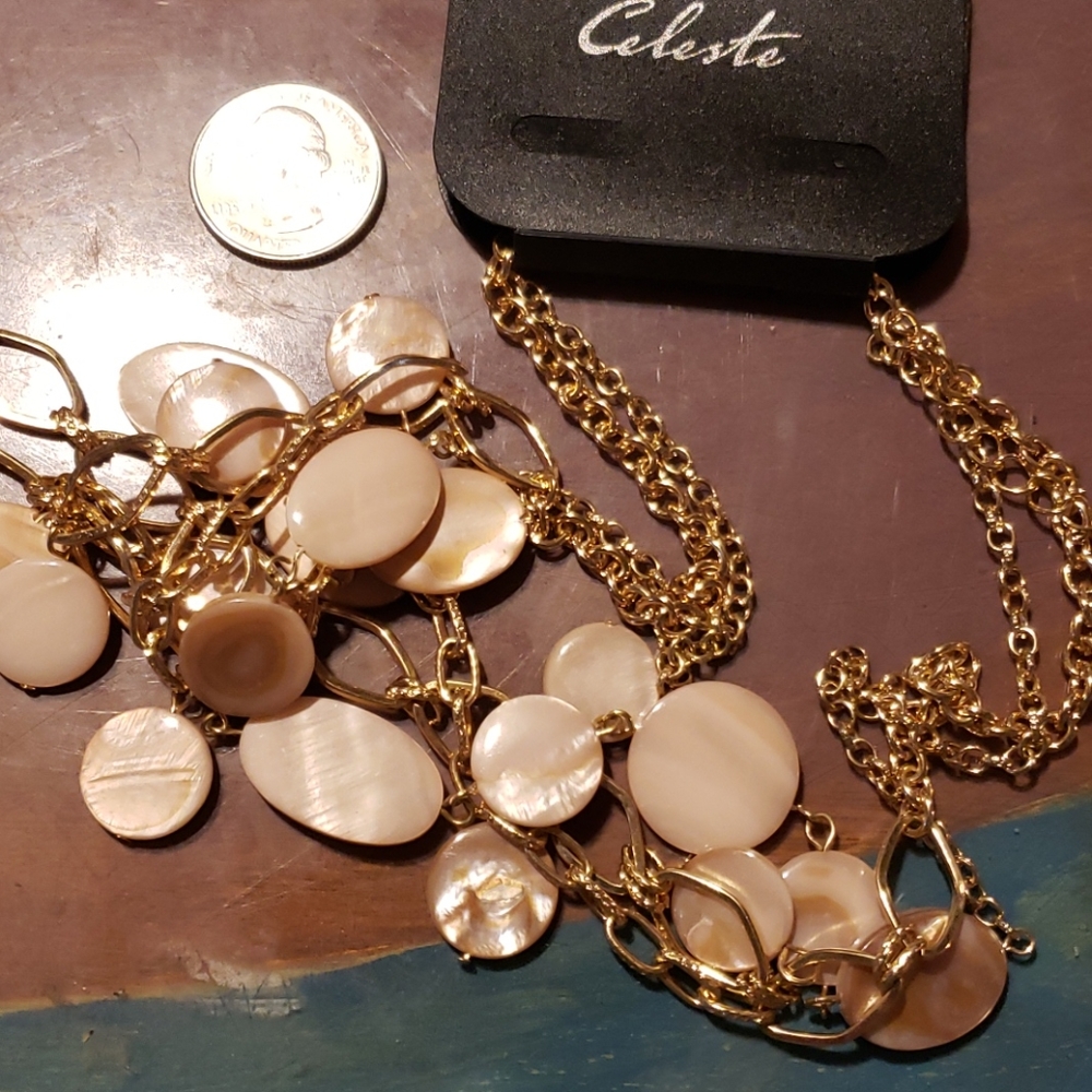 Coberts shell and gold chaiin necklaces